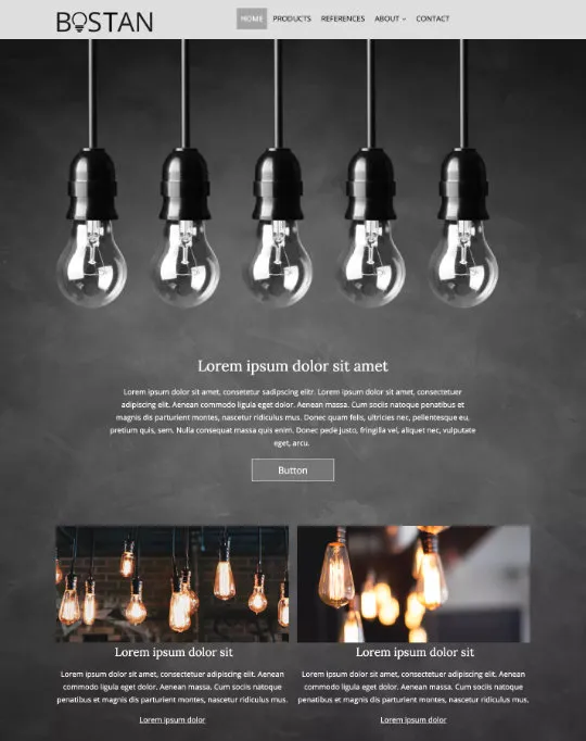 Vorschau: Website zum Design von Glühbirnen